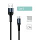 Colorway USB - USB-C Kábel - 2,4A 1m Fekete