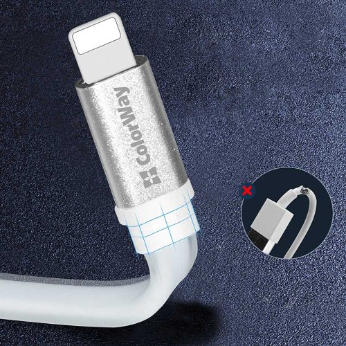 Colorway Lightning USB Kábel Fehér 25 cm