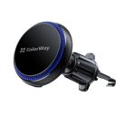 COLORWAY Autós töltő, MagSafe 360°-os légtelenítő 15W fekete vezeték nélküli autós töltő,  légtelenítő 15W fekete
