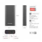 COLORWAY USB töltő adapter, Power Bank 20 000 mAh teljes (USB QC3.0 + USB-C tápellátás 22,5 W) Szürke CW-PB200LPH3GR-PDD