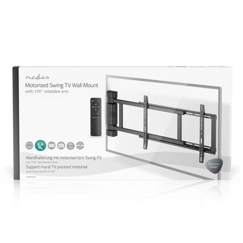 NEDIS TVWM5860BK motoros fali konzol, 32-75",  képernyősúly max. 60 kg, faltáv:56mm, távirányító