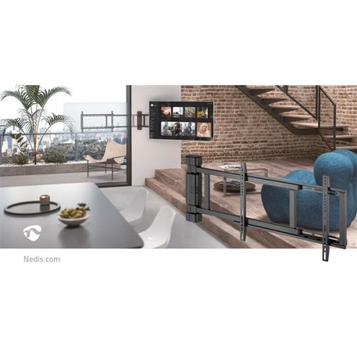 NEDIS TVWM5860BK motoros fali konzol, 32-75",  képernyősúly max. 60 kg, faltáv:56mm, távirányító