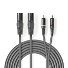 Nedis XLR - RCA kábel - 2x XLR dugó - 2x RCA 1,5m