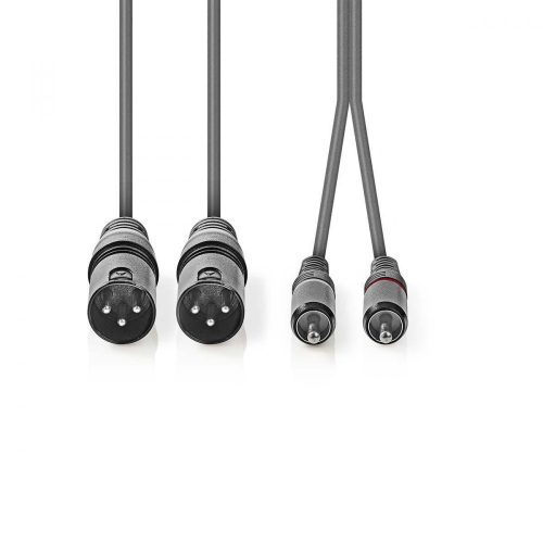 Nedis XLR - RCA kábel - 2x XLR dugó - 2x RCA 1,5m