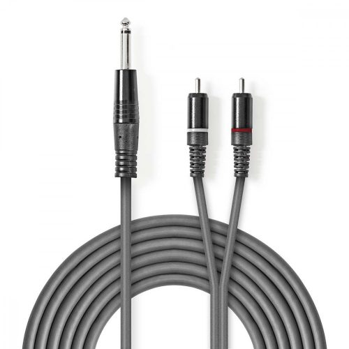 Nedis 6,3 mm jack - 2x RCA kábel - 1,5 m (COTH23300GY15)
