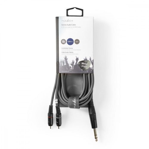 Nedis 6,3 mm jack - 2x RCA kábel - 3 m (COTH23300GY30)