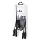 Nedis szimmetrikus XLR kábel | 2x XLR Dugó - 2x XLR Aljzat | 1,5 m