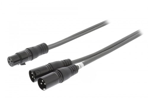 Nedis XLR  Y kábel | 2x XLR dugó - XLR aljzat - Szimmetrikus - 1,5 m (COTH15020GY15)