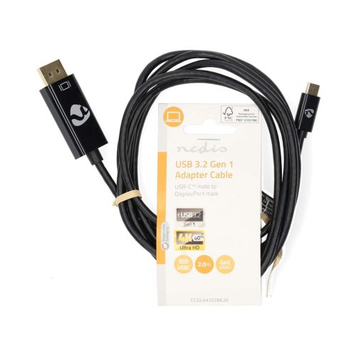 Nedis USB-C Display Port kábel - USB3.2 Gen 1  4K@60Hz - 2m