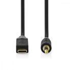 USB-C - jack kábel - 3.5mm jack dugó - 1m