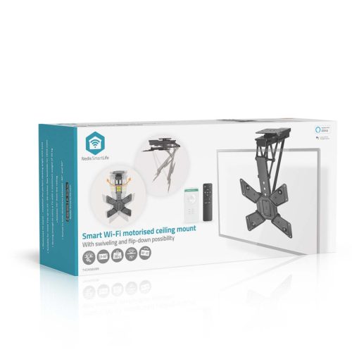 Nedis TVCM5850BK motoros mennyezeti / plafon TV / monitor állvány / tartó konzol, 23-65", dönthető, forgatható, WIFI