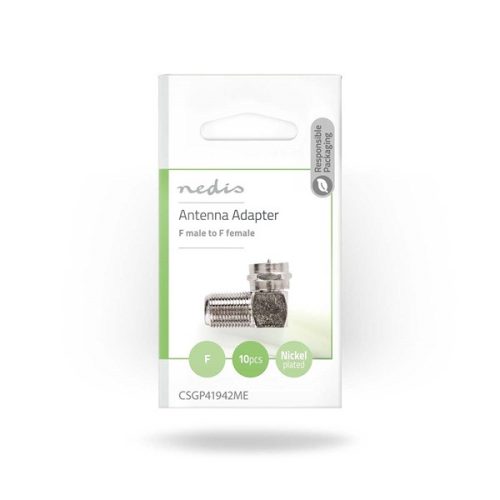 Nedis 90 fokos F adapter 90° -, F Dugó - F aljzat - 10db