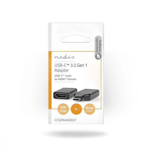 USB-C - HDMI adapter - USB 3.2 Gen 1 - USB-C dugó / HDMI aljzat
