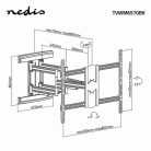 Nedis Szabadon Mozgatható Fali TV konzol 43-100" - Vesa 800x600 - 70kg