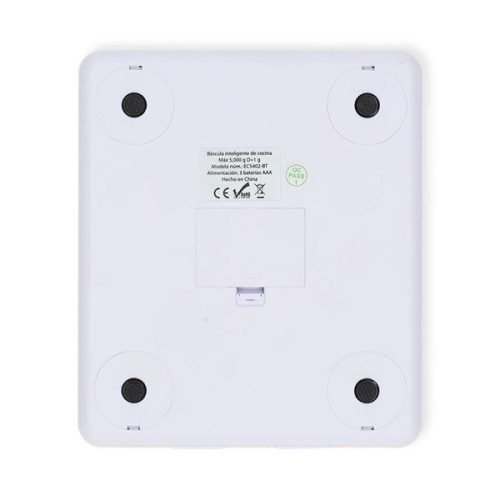 Nedis KASC800WTW konyhai okos mérleg, Bluetooth, 5000 féle élelmiszer tápértéke és energiaértéke