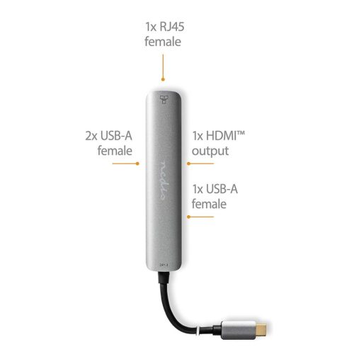 Nedis USB-C Dokkoló - 3x USB - HDMI - RJ45 - 5 Gbps