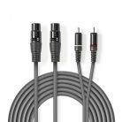 Nedis XLR - RCA kábel - 2x XLR aljzat - 2x RCA 1,5m
