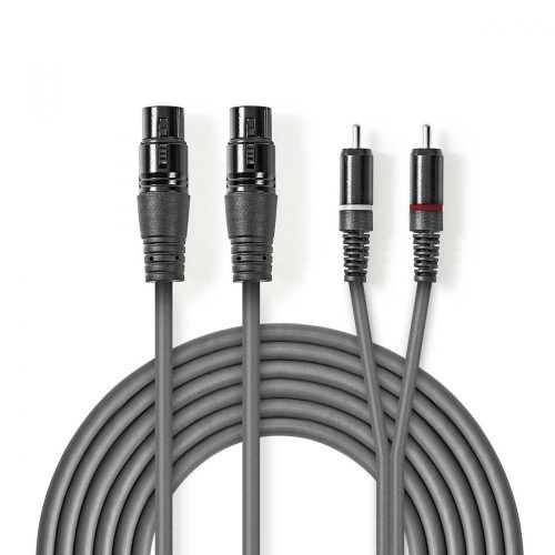 Nedis XLR - RCA kábel - 2x XLR aljzat - 2x RCA 1,5m