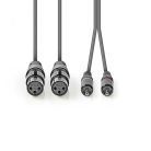 Nedis XLR - RCA kábel - 2x XLR aljzat - 2x RCA 1,5m