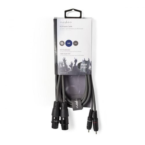Nedis XLR - RCA kábel - 2x XLR aljzat - 2x RCA 1,5m