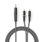 Nedis 3,5mm jack - 2x RCA kábel - 3 m