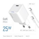 Colorway Mini USB-C töltő GaN 25W PPS USB-C kábellel - Fehér