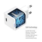 Colorway Mini USB-C töltő GaN 25W PPS USB-C kábellel - Fehér