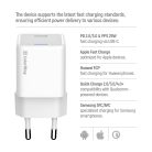 Colorway Mini USB-C töltő GaN 25W PPS USB-C kábellel - Fehér