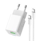 COLORWAY AC töltő GaN Mini CW-CHS055PDC-WT 35W PD port PPS USB (Type-C PD + USB QC4.0) kábel Type-C