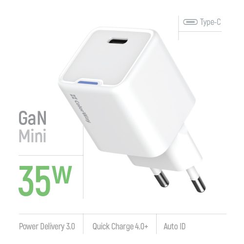 Colorway GaN USB-C Mini Hálózati töltő 35W PPS Fehér
