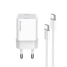 Colorway GaN Mini Hálózati USB-C Töltő Kábellel - Fehér