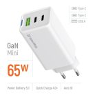 COLORWAY AC töltő GaN Mini CW-CHS058PD-WT 65W PD port PPS USB (USB-2C1A) fehér