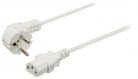 Fehér hálózati könyök tápkábel 2m - 3x0,75 mm² IEC-320-C13