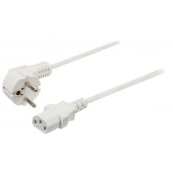   Fehér hálózati könyök tápkábel 2m - 3x0,75 mm² IEC-320-C13