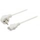 Fehér hálózati könyök tápkábel 2m - 3x0,75 mm² IEC-320-C13