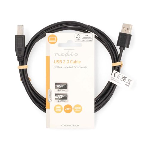 Nedis USB A-B kábel - Nyomtatókábel - 2m
