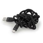 Szilikon USB-C USB-A kábel - Gyorstöltés 15W - USB2.0 - 1.5m - Fekete