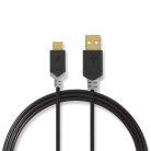 Nedis USB - USB-C kábel - 60W Gyors töltés - USB2.0 - 2 m