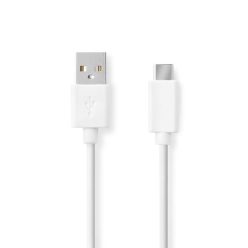   Nedis USB-C - USB kábel - Gyorstöltés - 60 W - 2 m - Fehér