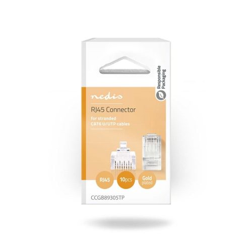 Nedis RJ45 UTP CAT6 Csatlakozó sodrott kábelre - 10db/csomag