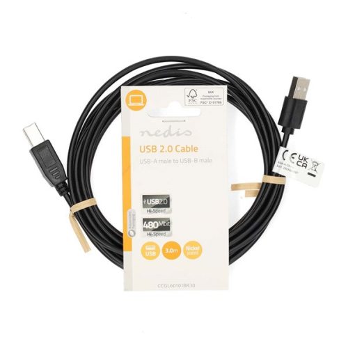 Nedis USB A-B kábel - Nyomtatókábel - 3m