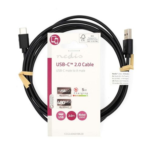 Nedis USB-C - USB 2.0 kábel - 5 W - 2 m