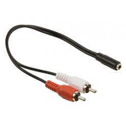 RCA - jack átalakító - 2x RCA dugó - 3,5 mm jack aljzat