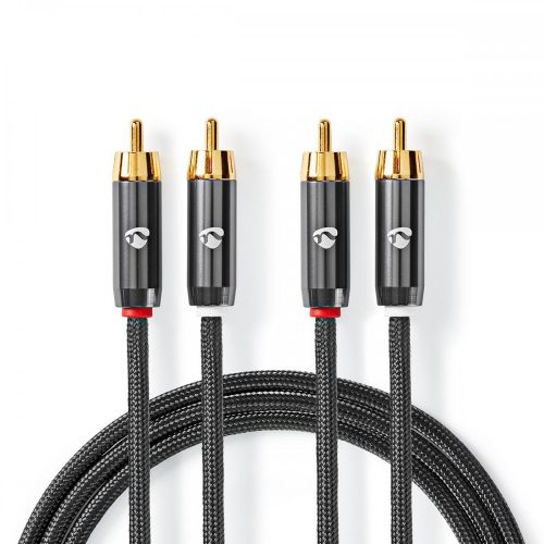Nedis Prémium RCA kábel - Fonott szigetelés - 1 m