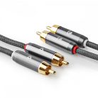 Nedis Prémium RCA kábel - Fonott szigetelés - 1 m