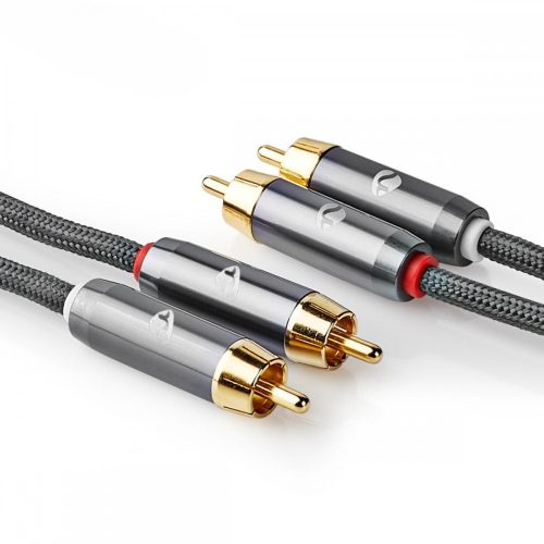 Nedis Prémium RCA kábel - Fonott szigetelés - 1 m