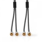 Nedis Prémium RCA kábel - Fonott szigetelés - 1 m