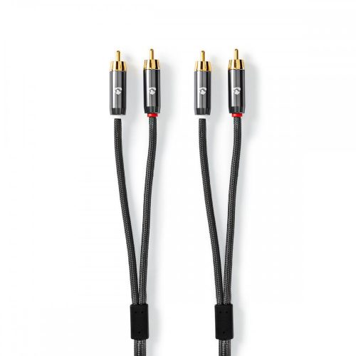 Nedis Prémium RCA kábel - Fonott szigetelés - 1 m