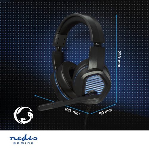 Nedis GHST410BK USB gamer headset, 7.1 térhatás, LED világítás, 2,1m kábel
