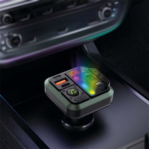 Nedis CATR2024BK FM transmitter, Bluetooth, PD 18 W / PD 20 W, Gyorstöltés, Basszuskiemelés, Google Asszisztens / Siri